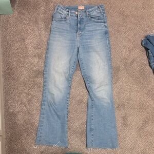 MOTHER Light Wash High-Rise Flare Jeans